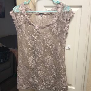 3 for $15 🦋🦋 Charlotte Russe lavender/blush sheer floral lace top NWT